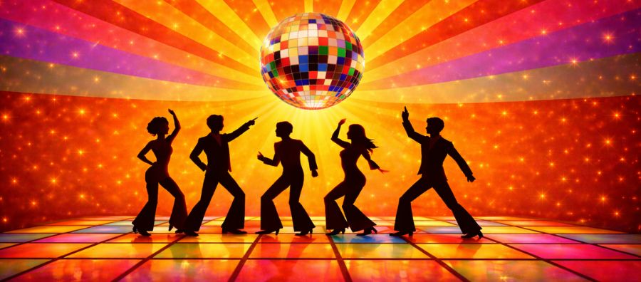 Tanzfläche mit Discokugel und tanzenden Gästen - Dance Night Single Party Stuttgart